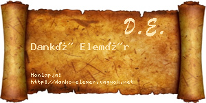 Dankó Elemér névjegykártya